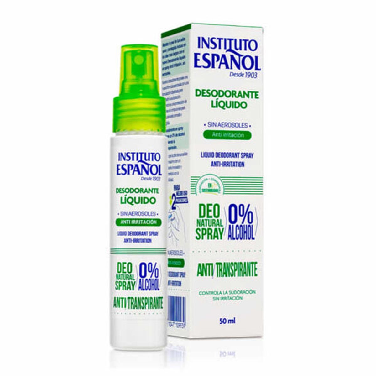 Instituto Español Sin Alcohol Spray Desodorante Liquido Anti-Transpirante 50Ml Vaporizador